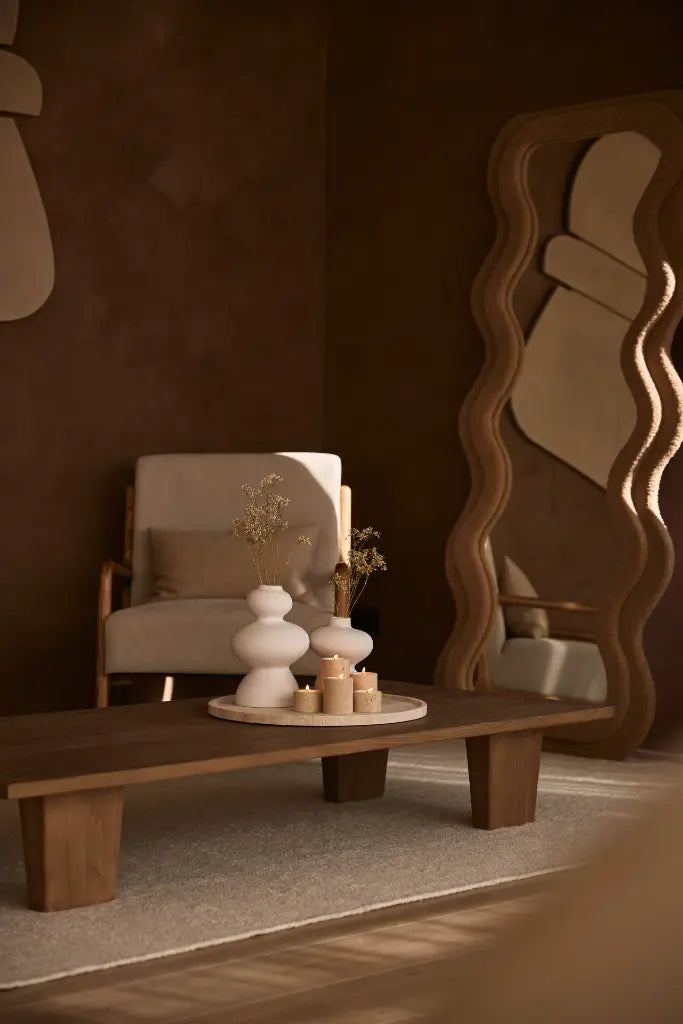 Dienblad Travertine rond met rand Ø45cm