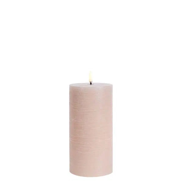 LED Pillar Candle Rustic 7.8 x 20 cm - beige
