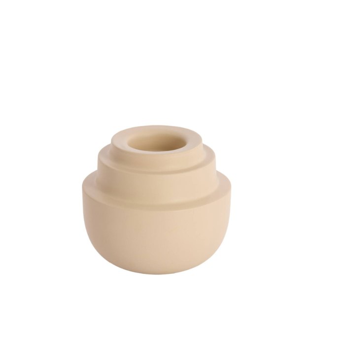 Waxinelicht Saluzzo Ø15x14 cm mat zand