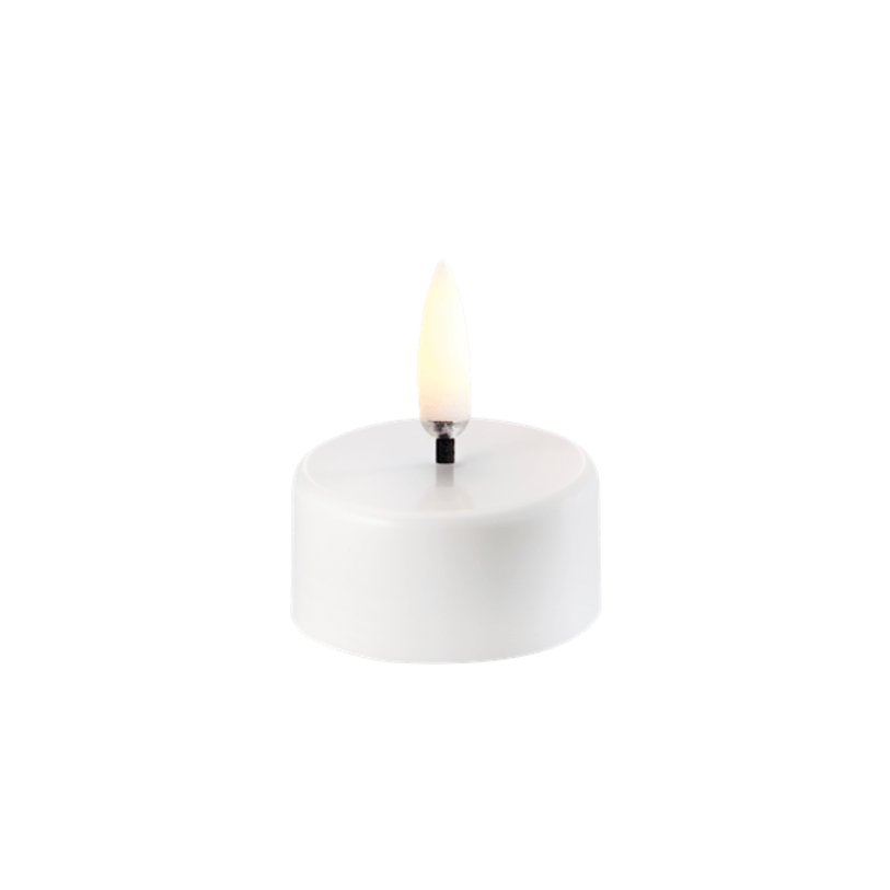 LED kaars Tealight Nordic white wax Smooth Incl. Batterij