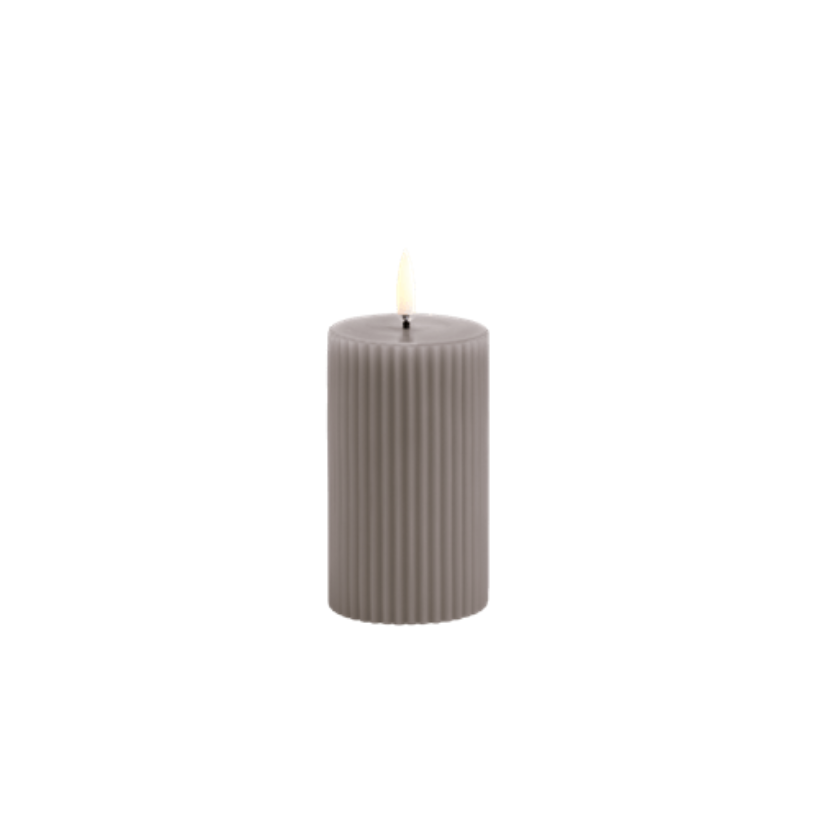 LED kaars Grooved Pillar Candle W5,8 x H10,1cm