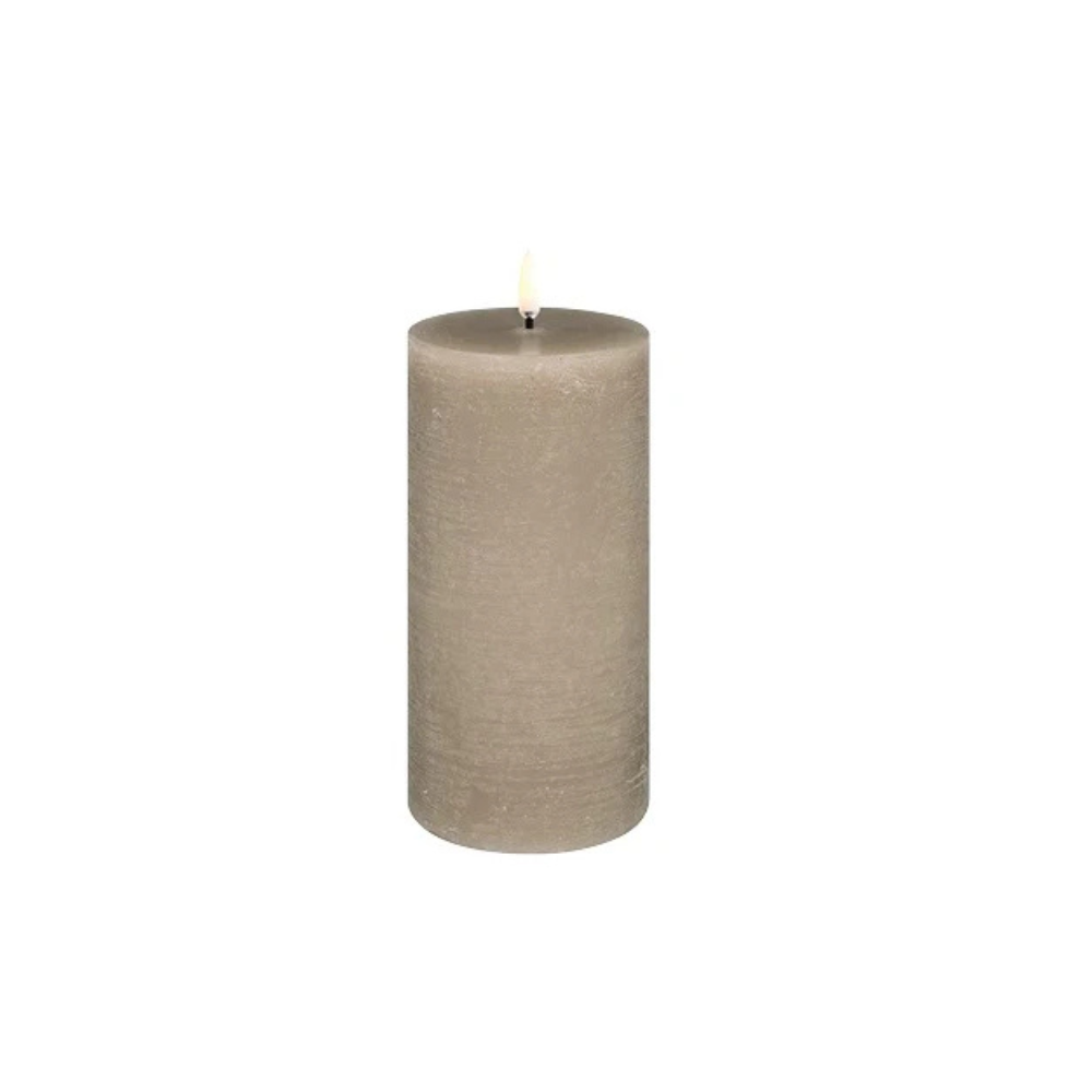 LED kaars Pillar, Sandstone, Rustic, 7,8x15 cm