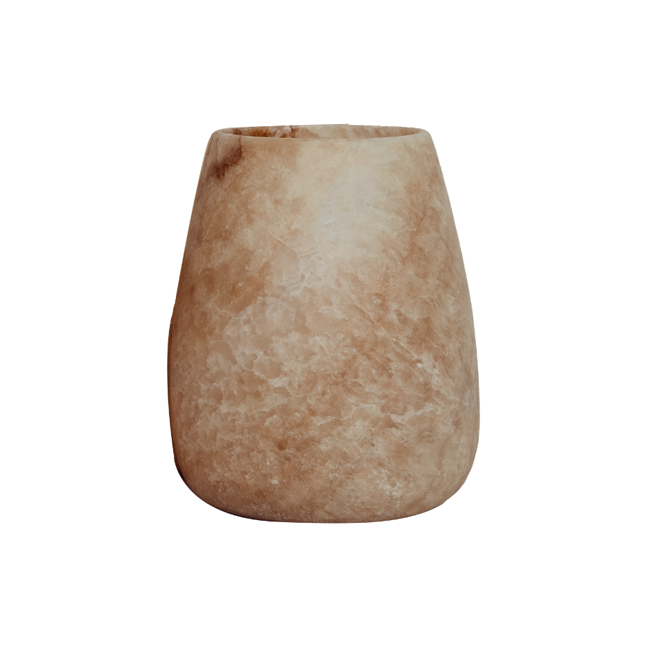 Waxinelicht Alabaster XL Druppel Bruin