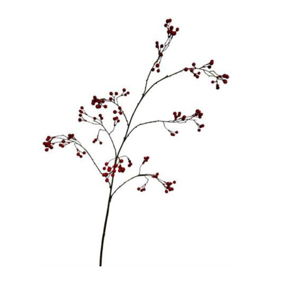Kunsttak berry spray trident hang 138 cm red