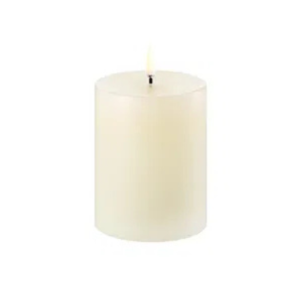 LED candle pillar, Ivory, Smooth, 10.1x25 cm
