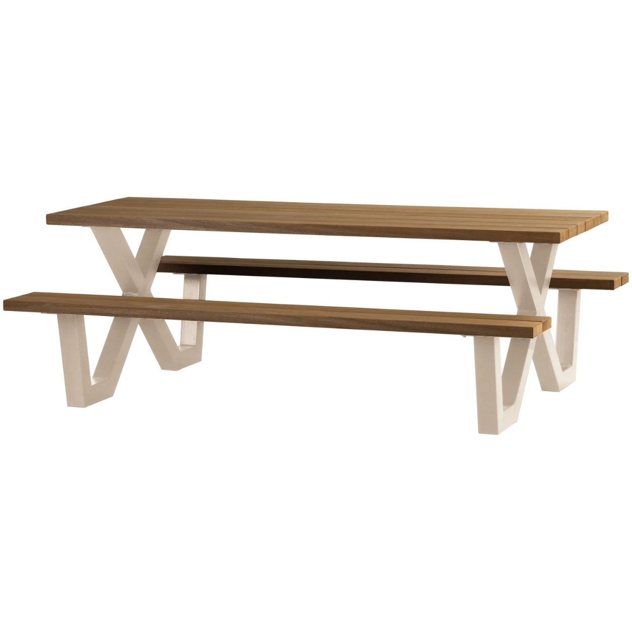 Tablo tuin picknicktafel ayous zand X-poot metaal