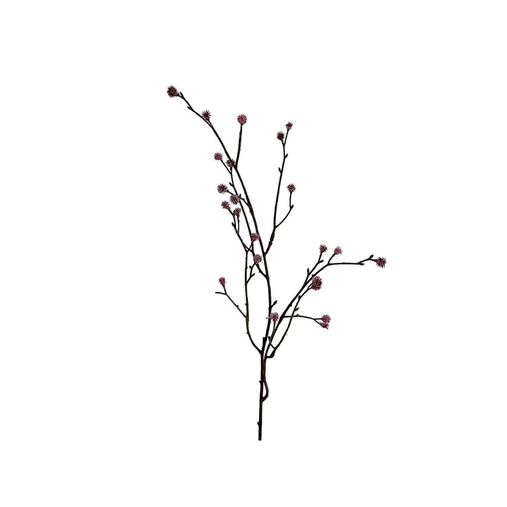 Kunsttak wood spray pick w/bud dk pink