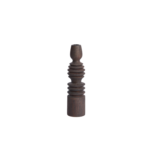 Kandelaar S cm AFIFE hout mat donker bruin