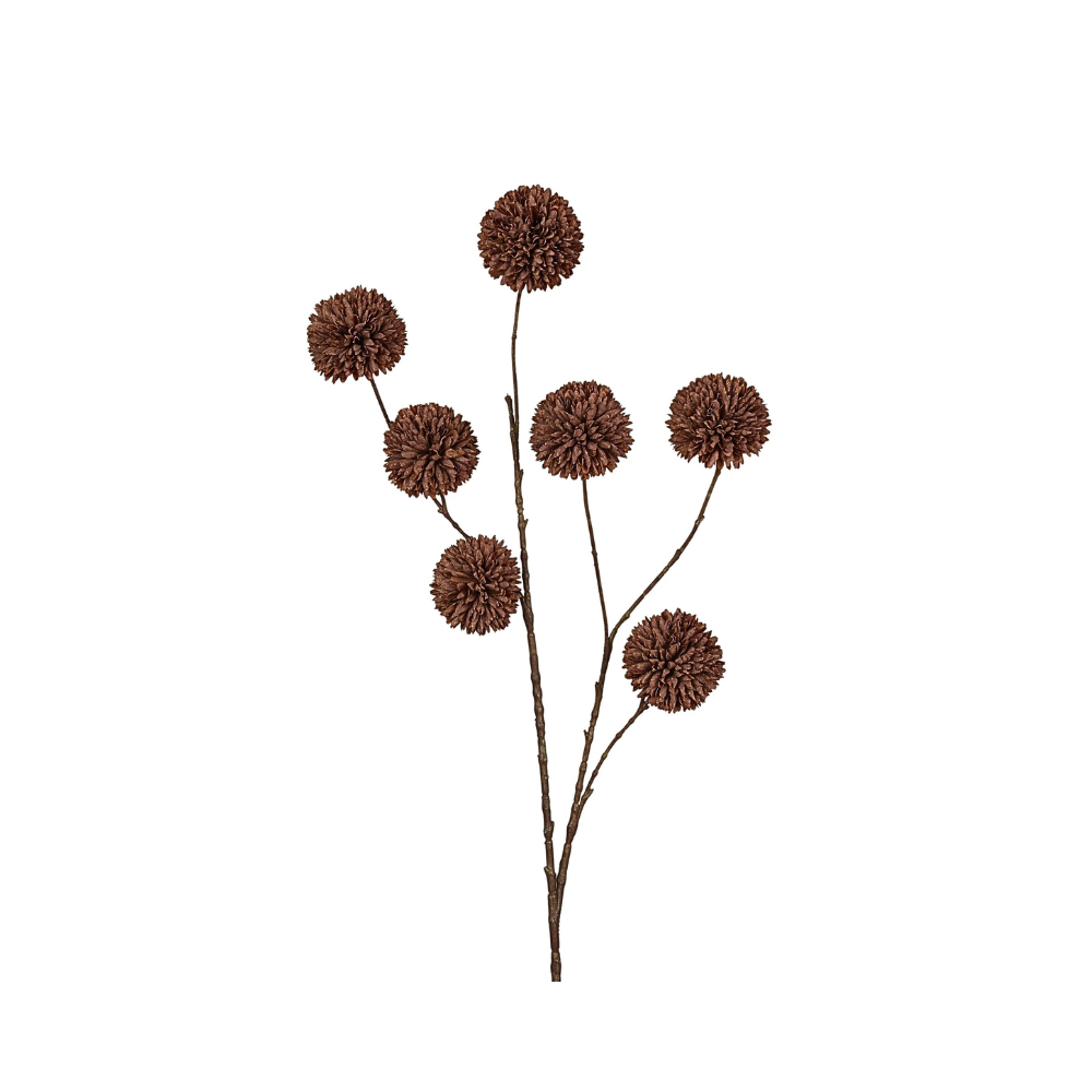 Kunsttak pompom spray L autumn dk coffe