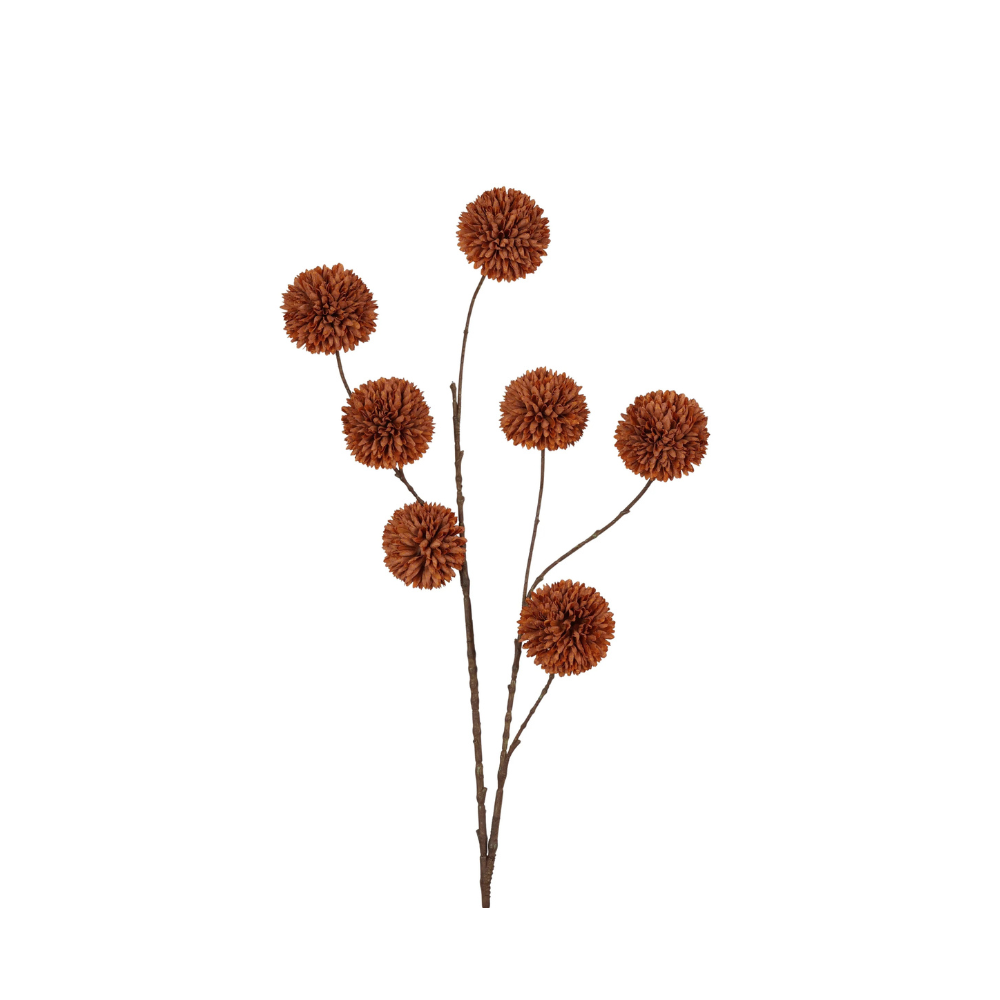 Artificial branch pompom spray L Cream