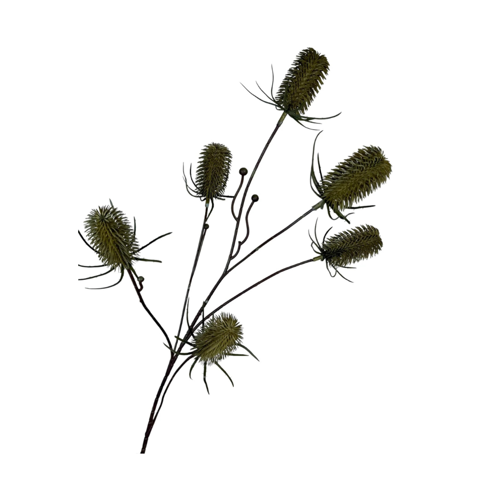 Kunsttak Distel spray 87 cm groen