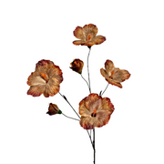 Kunsttak Hibiscus groot 112 cm bruin/grijs