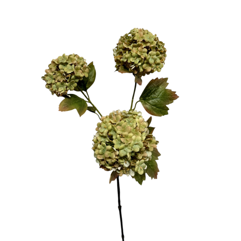 Kunsttak Snowball x 3 spray 80 cm lt green
