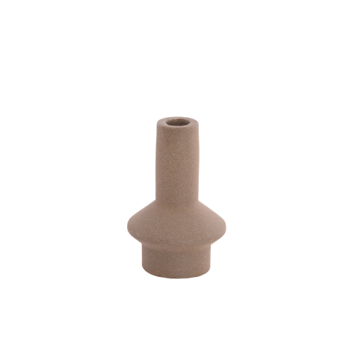Kandelaar Ø10x15,5 cm BURANO keramiek mat bruin
