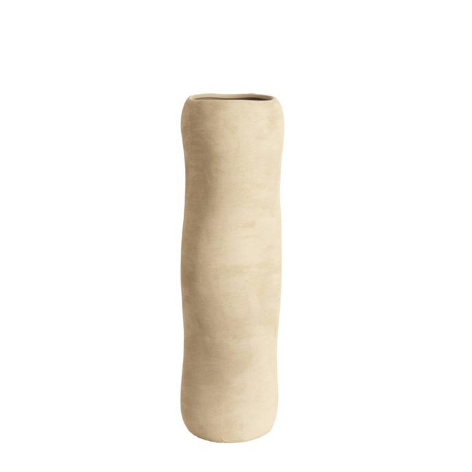 Vaas Serafina Ø16,5x56 cm keramiek licht bruin