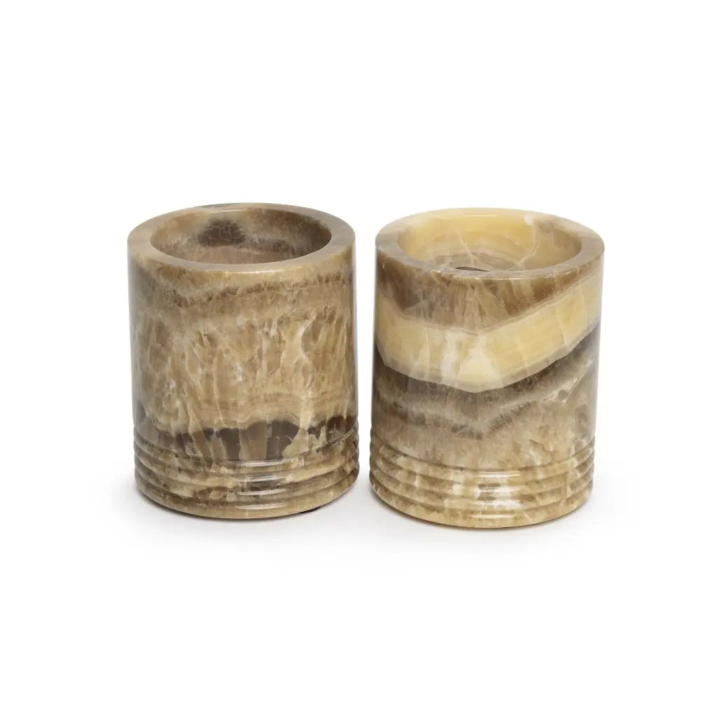 Waxinelichthouder Sandal onyx M Ø11x13cm