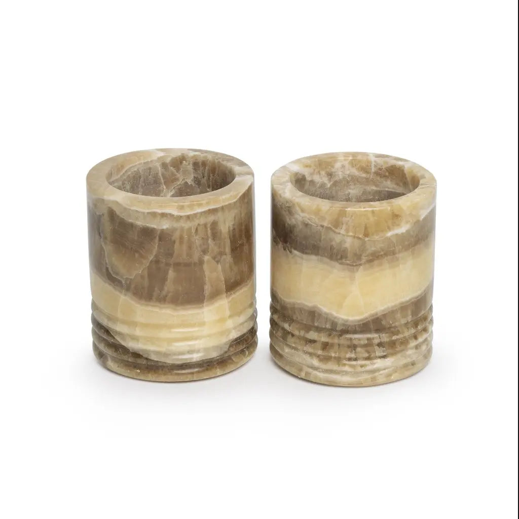 Waxinelichthouder Sandal onyx S Ø8x10cm