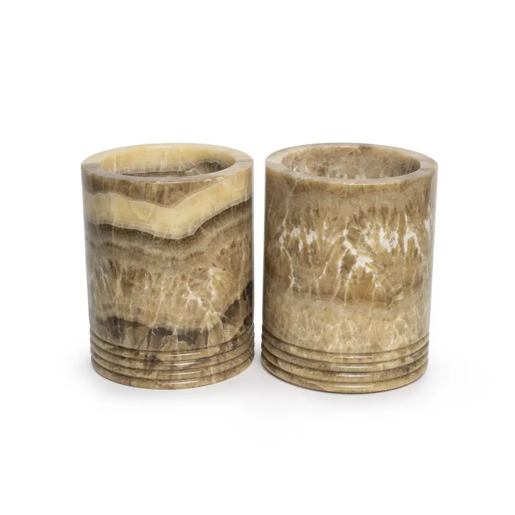 Waxinelichthouder Sandal onyx XL Ø17x21 cm