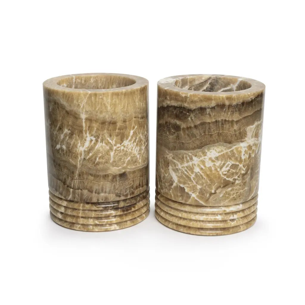 Waxinelichthouder Sandal onyx XXL Ø21x28 cm