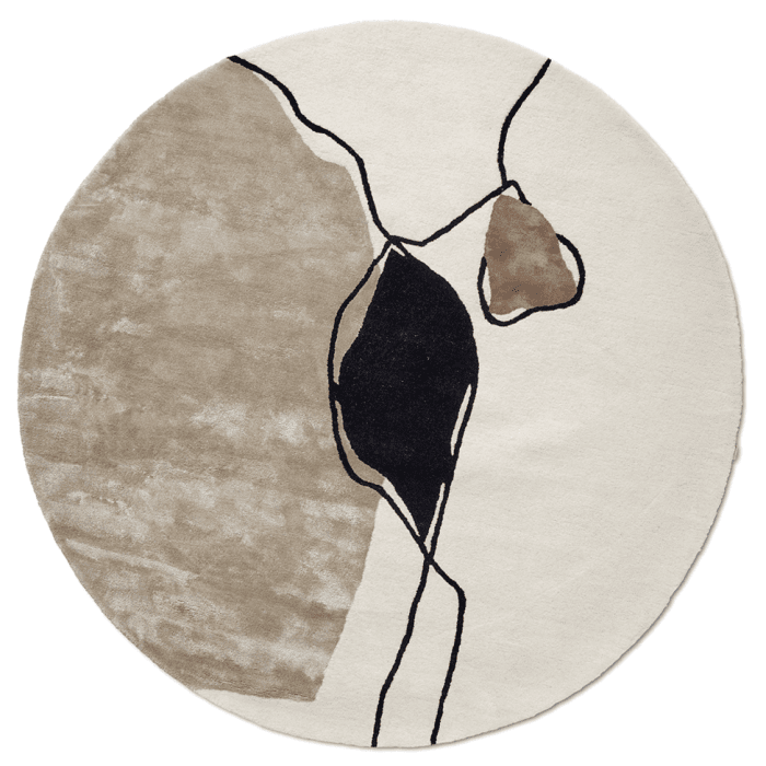Vloerkleed Abstract Round Ivory