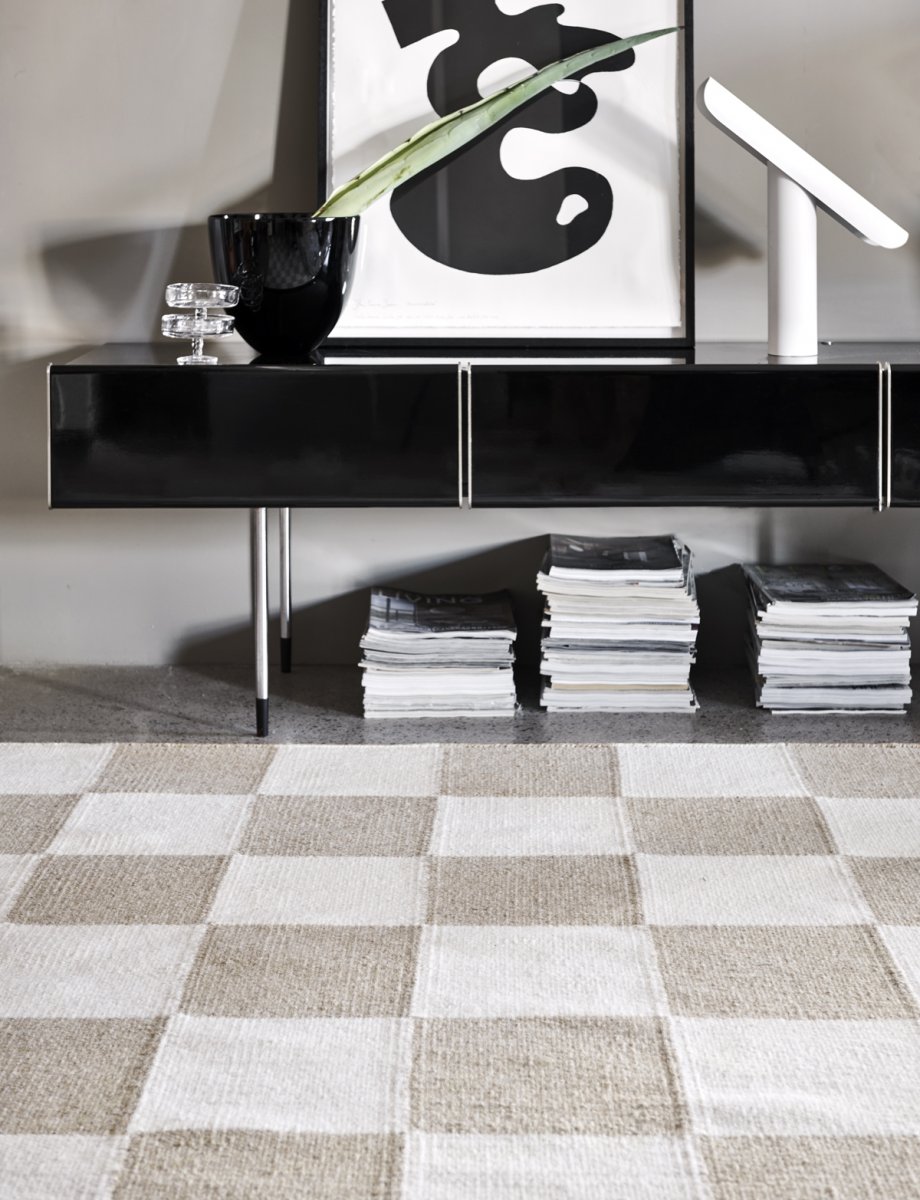Vloerkleed Squares 200x300 White/Natural