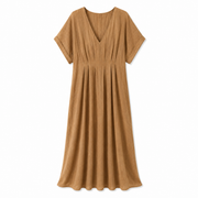 Jurk Fenna metallic bruin