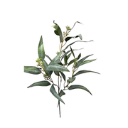 Kunsttak Eucalyptus fijn w/roze berry groen lvs