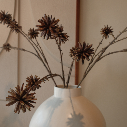 Artificial branch camptotheca fruit spray 79 cm burgundy 