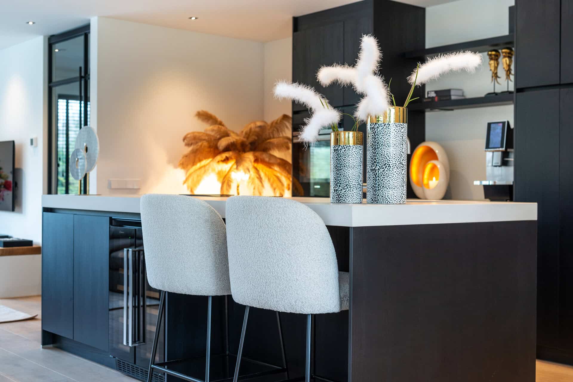 Barstoel Pullitzer white bouclé