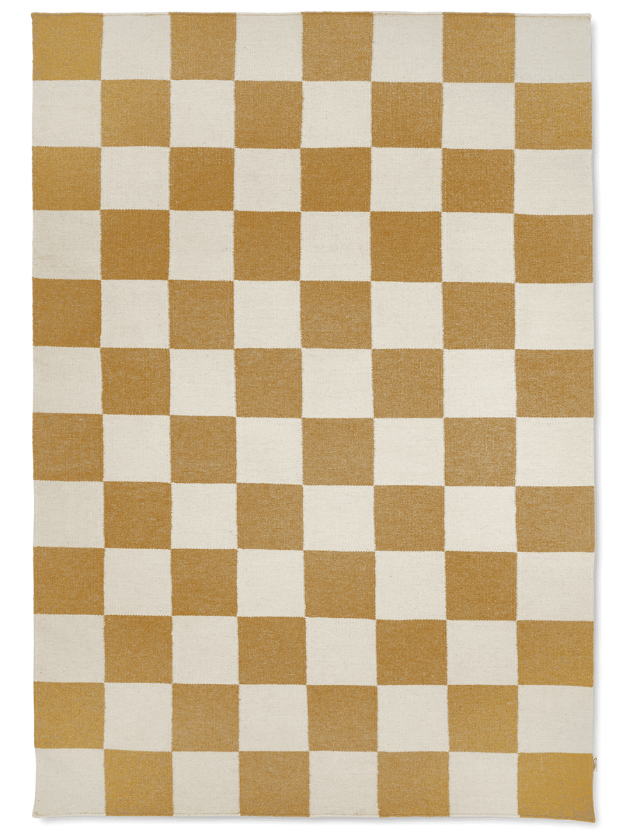 Vloerkleed Squares 170x230 Yellow/White
