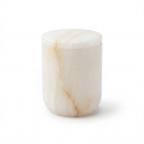 LDE Onyx Waxinelicht/Pot Wit/oranje
