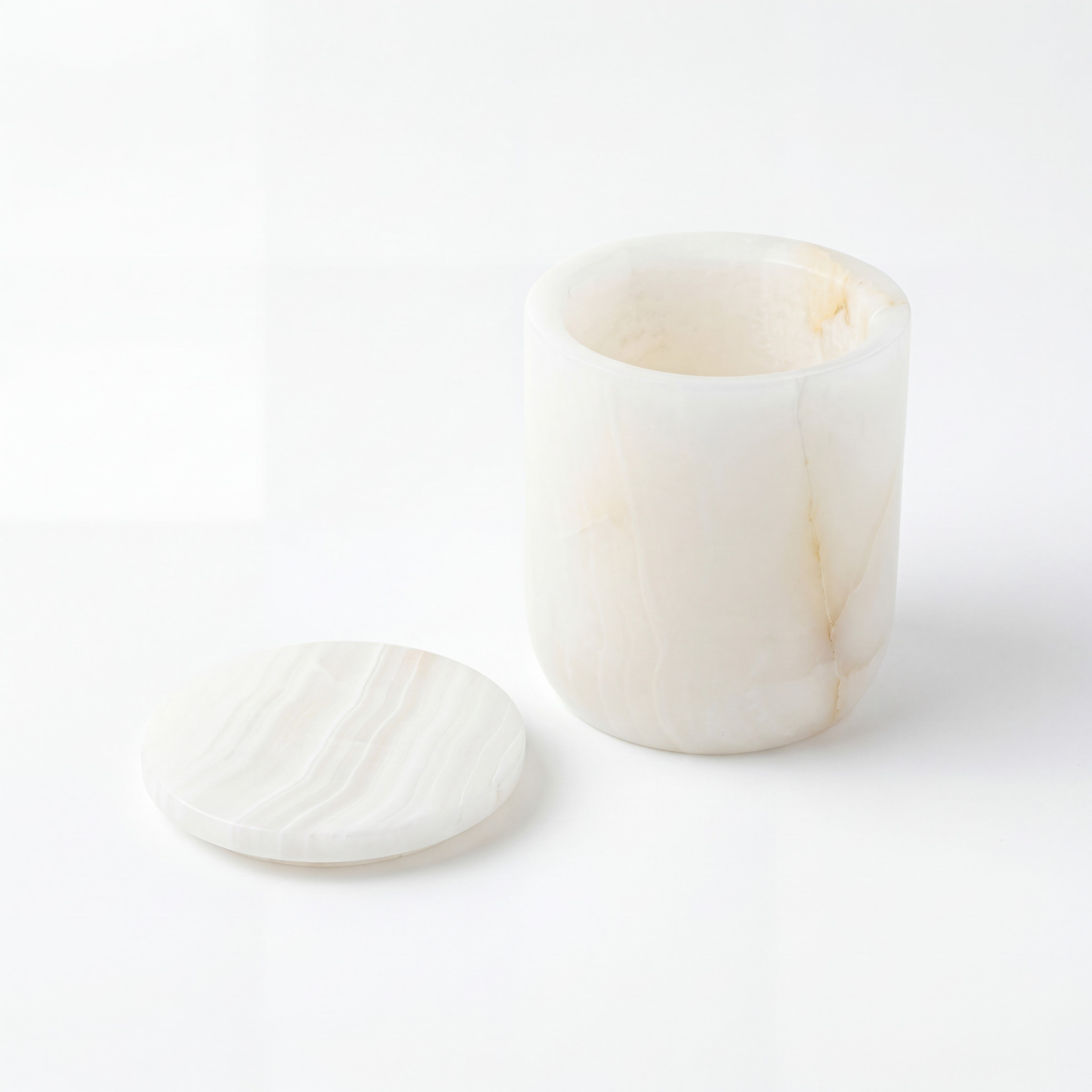 LDE Onyx Waxinelicht/Pot Wit/oranje