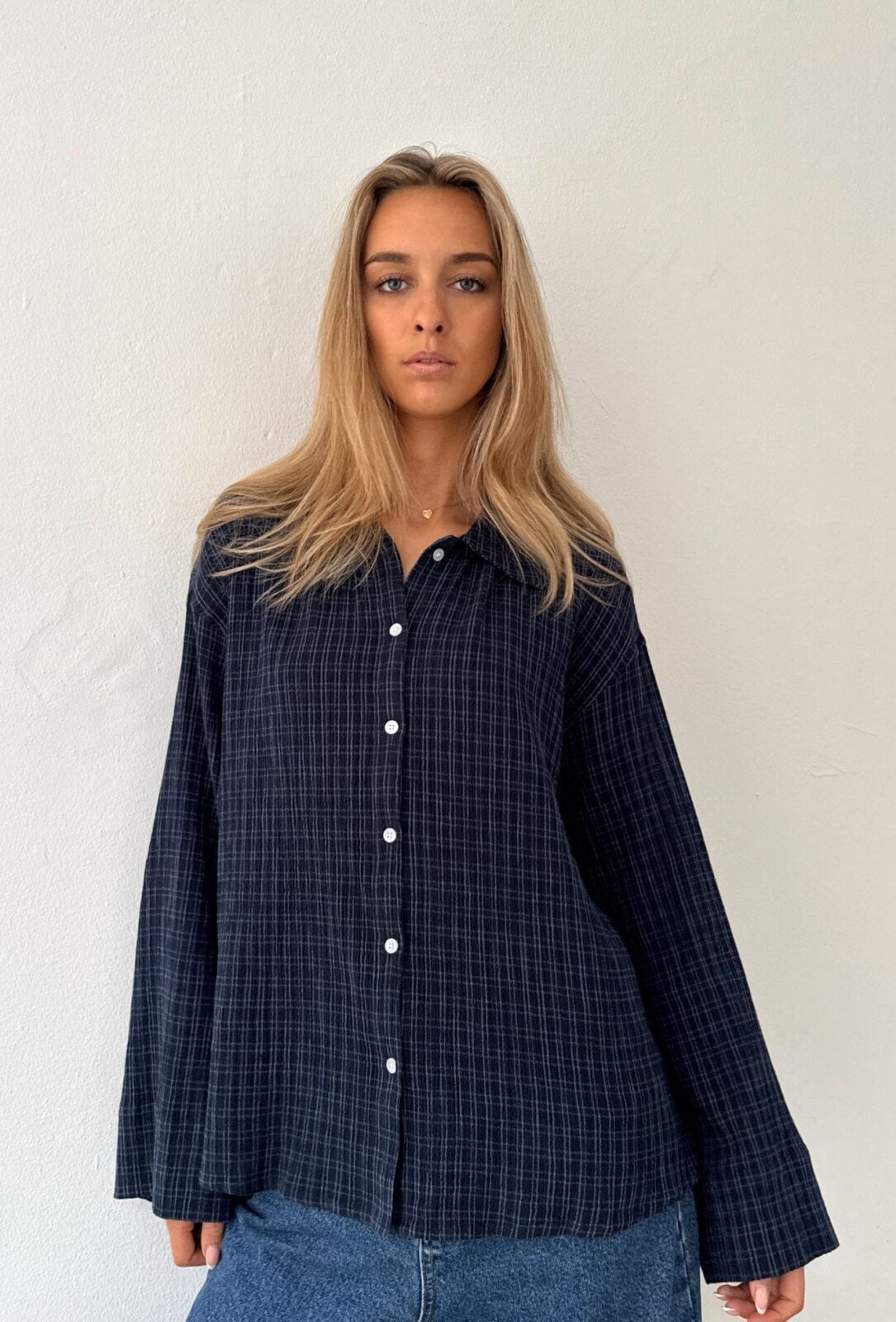 Blouse Tinsi Check Marine