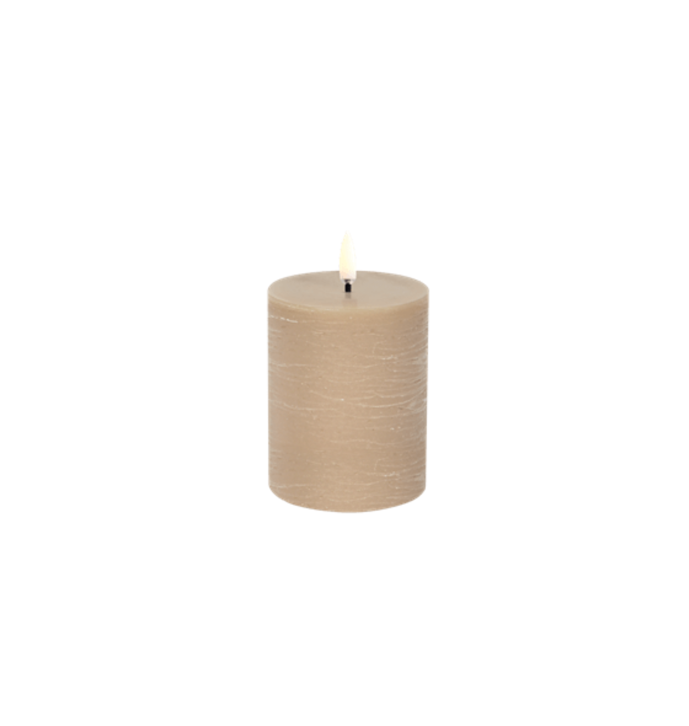 LED Pillar Candle Rustic 7.8 x 10 cm - beige
