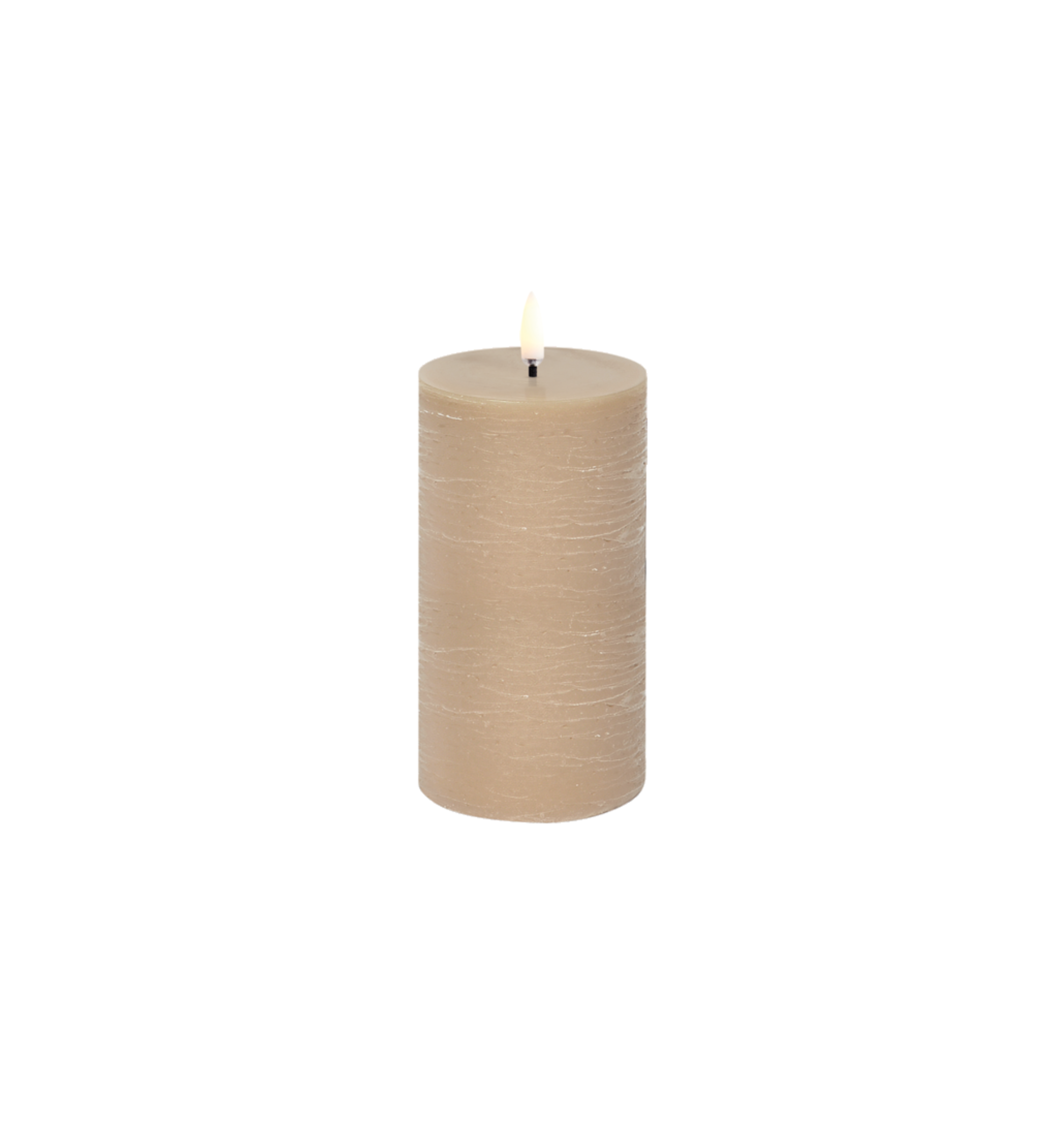 LED Pillar Candle Rustic 7.8 x 15 cm - beige