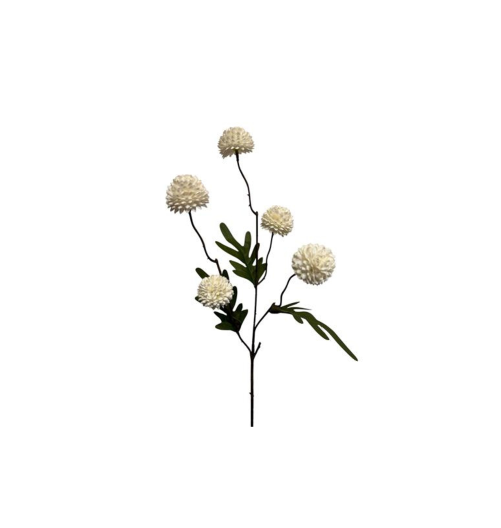 Kunsttak Pompom spray mini - Wit
