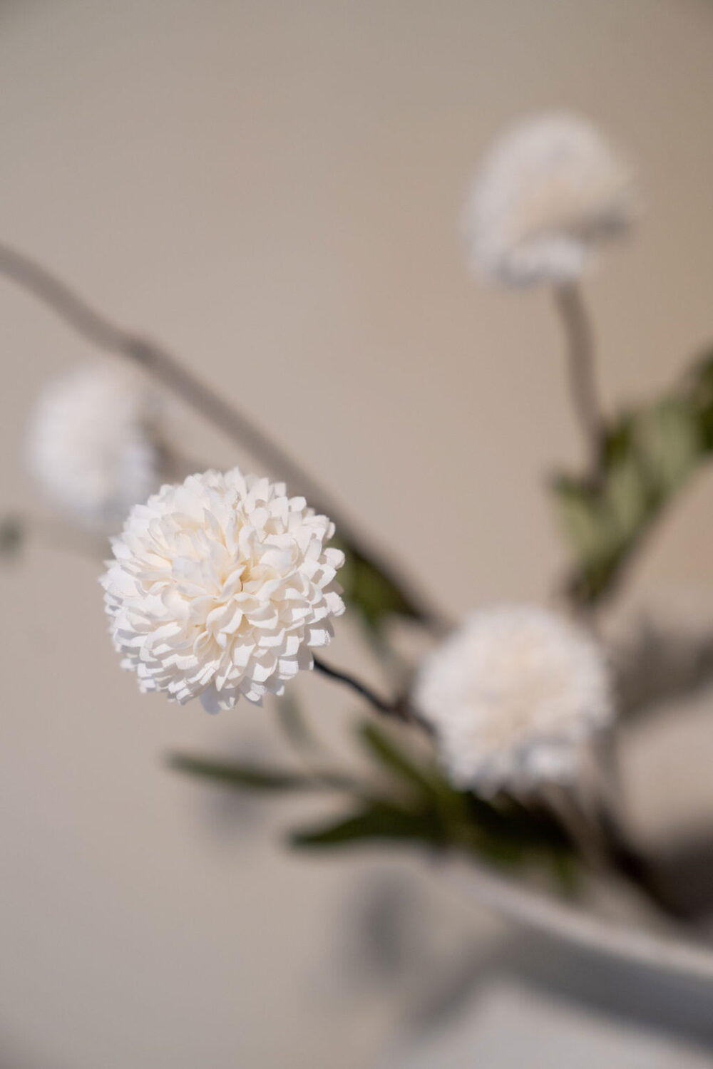 Kunsttak Pompom spray mini - Wit - Afbeelding 3