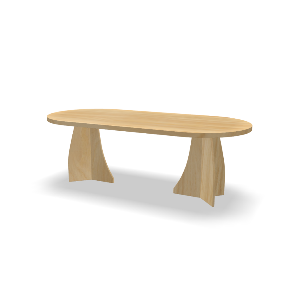 Eettafel Lois - ovaal plat licht naturel