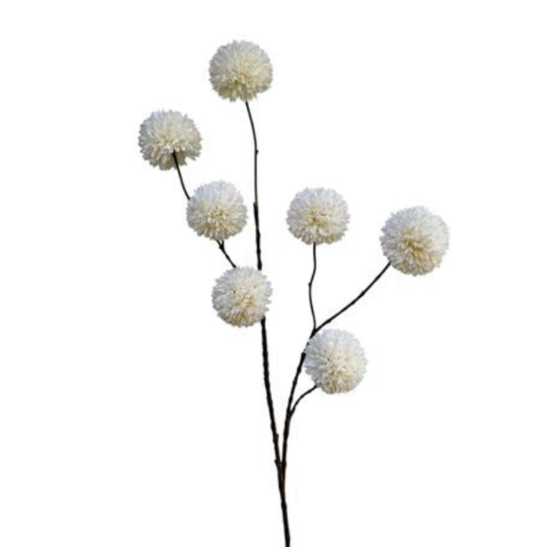 Kunsttak pompom spray L White