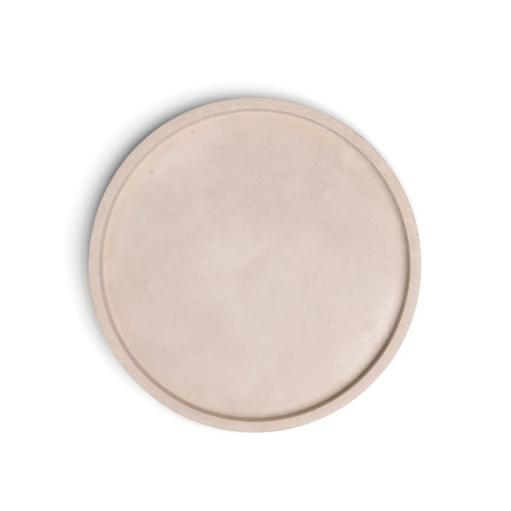 Travertine dienblad rond met rand Ø30cm - Afbeelding 5