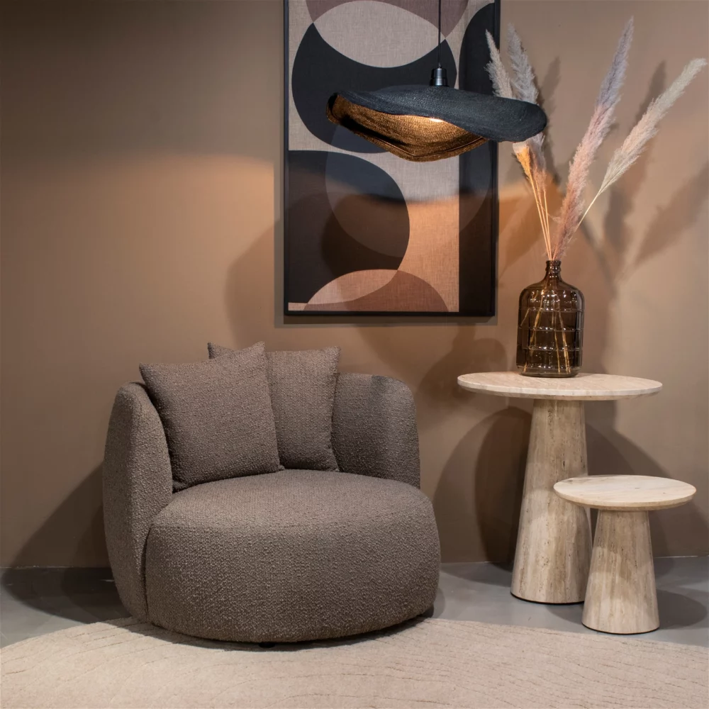 Tafel / Bijzettafel Aime travertine – 70x70x75 cm - Afbeelding 3