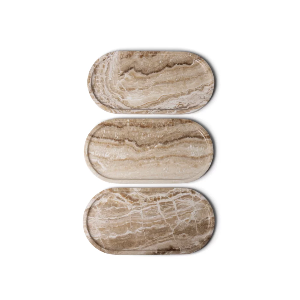 Marmer tray ovaal 40x20cm sandal onyx - Afbeelding 3