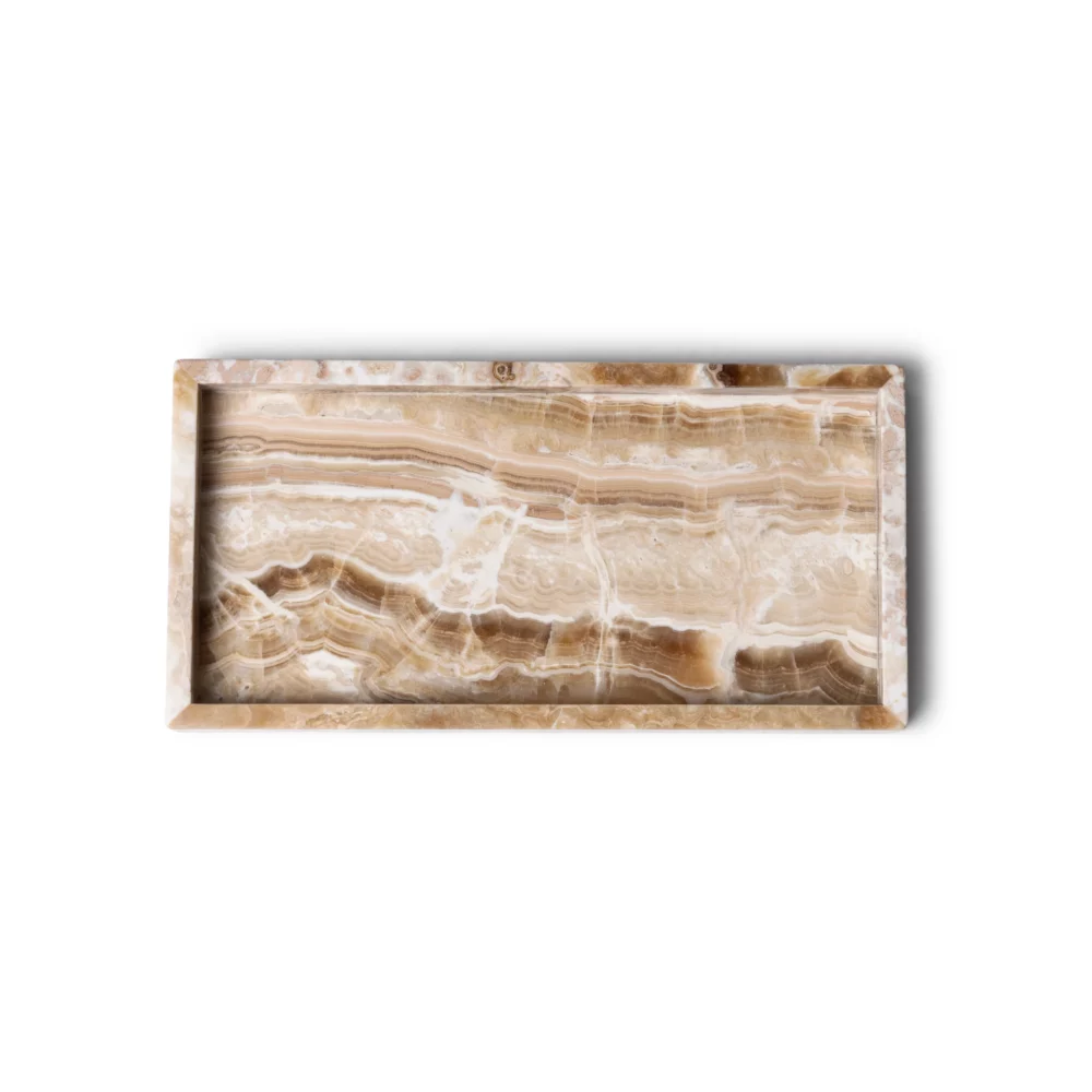 Marmer dienblad met rand 15x30cm sandal onyx - Afbeelding 4