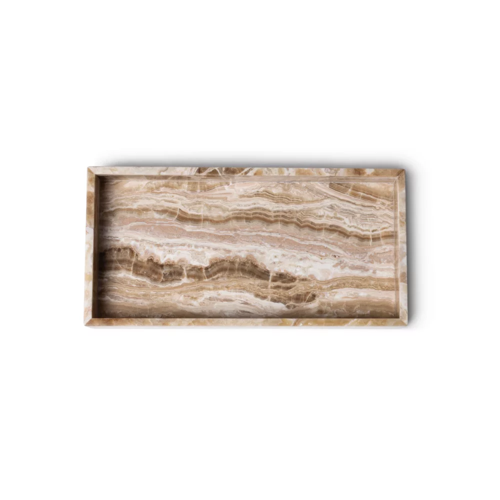 Marmer dienblad met rand 40x20cm sandal onyx - Afbeelding 4