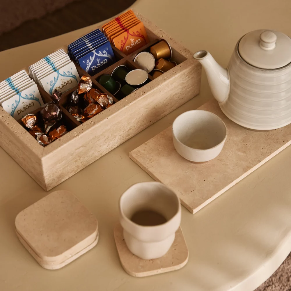 Travertine organizer box 32.5x17.5x8cm - Afbeelding 3