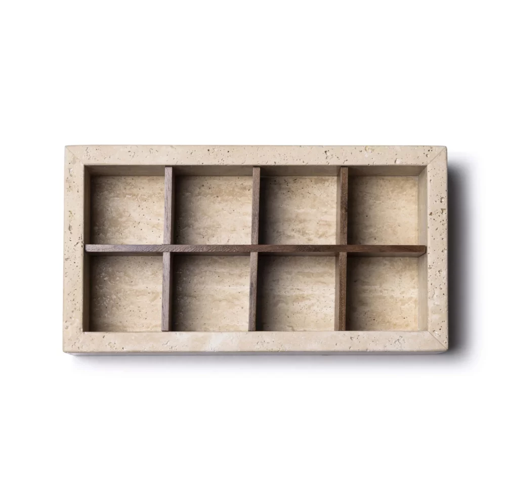 Travertine organizer box 32.5x17.5x8cm - Afbeelding 5