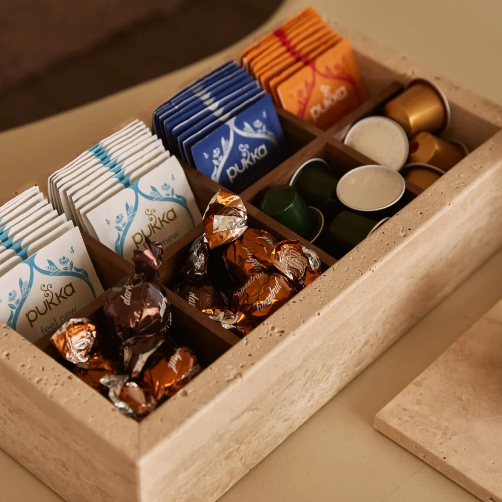 Travertine organizer box 32.5x17.5x8cm - Afbeelding 6