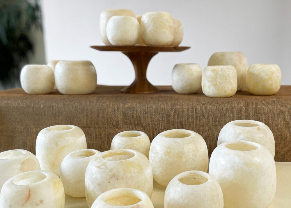 Waxinelichthouder Alabaster Butter L - Afbeelding 3