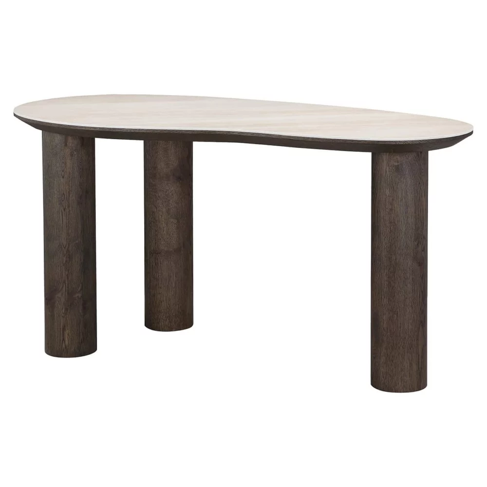 Bureau Ritz Travertin en eiken, 150 x 75cm - Afbeelding 2