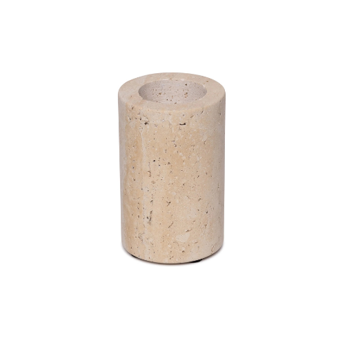 Waxinelichthouder travertine L